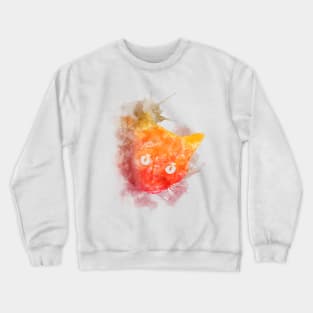 Cat Watercolor Lava Crewneck Sweatshirt